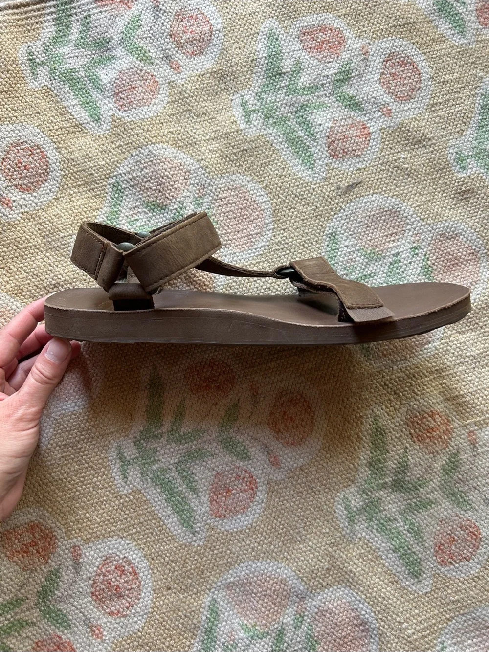 Teva Brown Leather Adjustable Strap Sandals